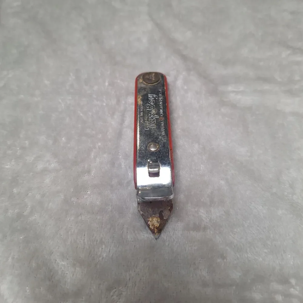 Vintage Vaughan Tap Boy Red Bottle Can Opener with Corkscrew Chicago USA